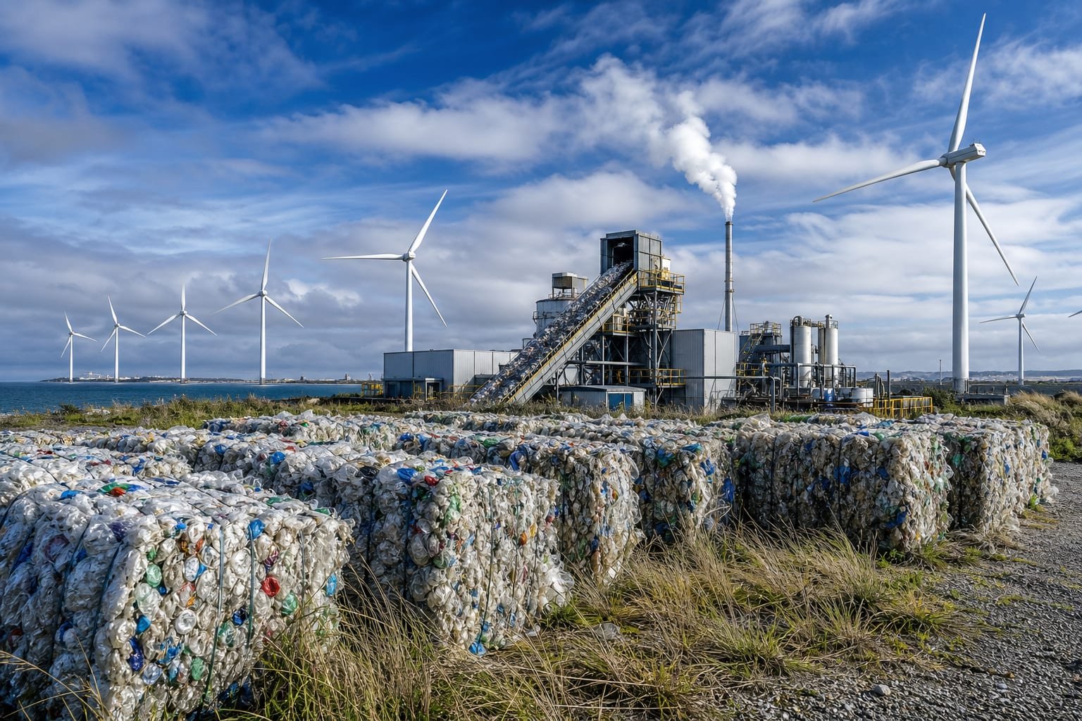 Hydrogen from plastic waste using sunlight and seawater