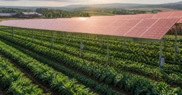 Rose-tinted solar panels let crops and power share land